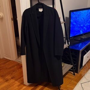 Vince Black Wrap Wool and Cashmere Coat
